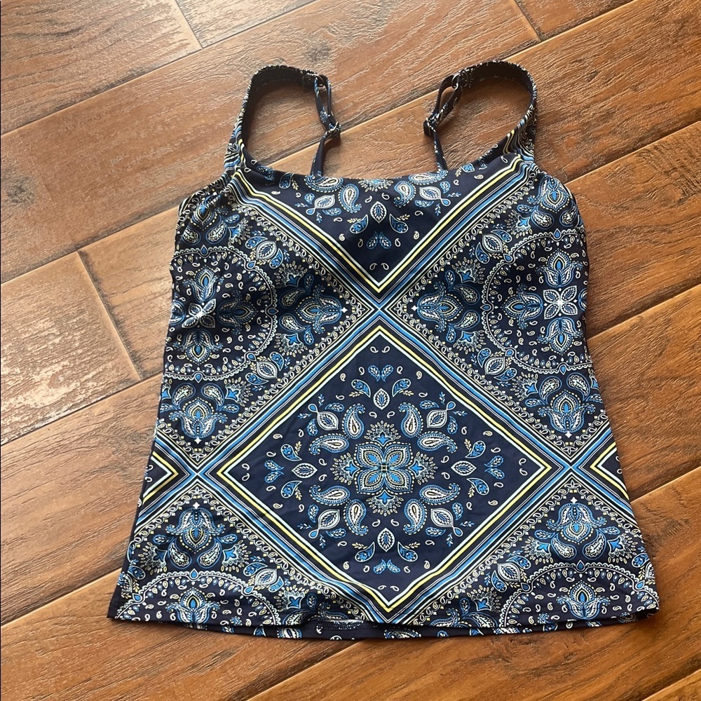 Lands End Navy Paisley Women's Top - Size 6